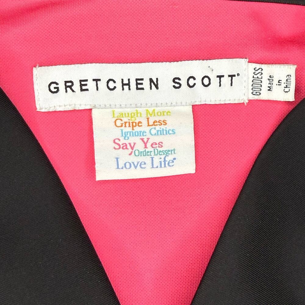 GRETCHEN SCOTT Jersey Ruffneck 3/4 Sleeve Top Black Ruffle Soft Stretch XXL/16 - Picture 10 of 12